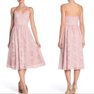 NSR dress pink summer lace midi sleeveless dress